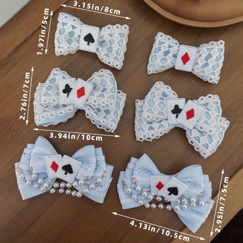 Cute Blue Lace Satin Bow Hair  - огляд і ціна Tassel Fringe Trim